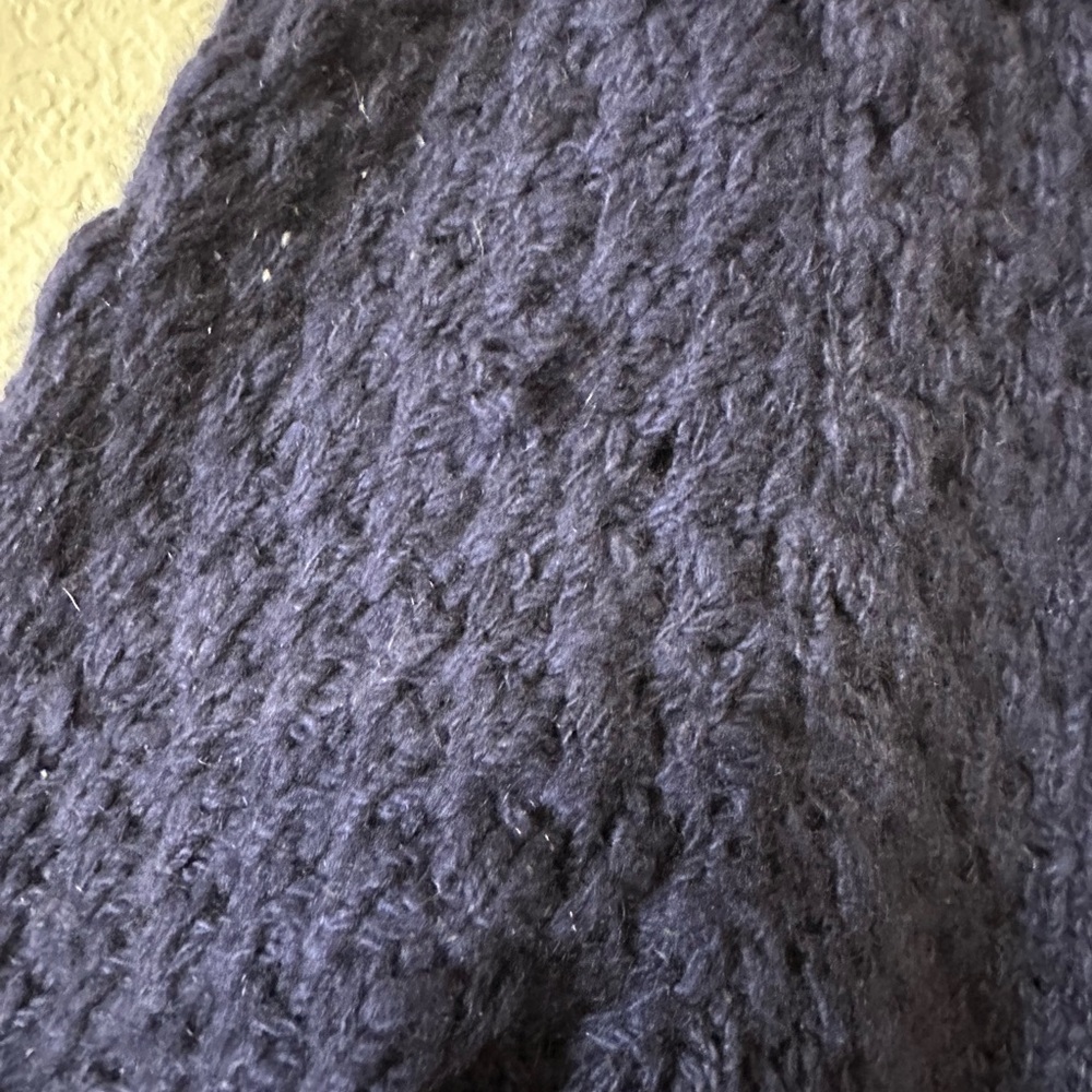 The Elder Statesman Deep Blue Cable Knit Cashmere Sweater - Size Small - Picture 8 of 9